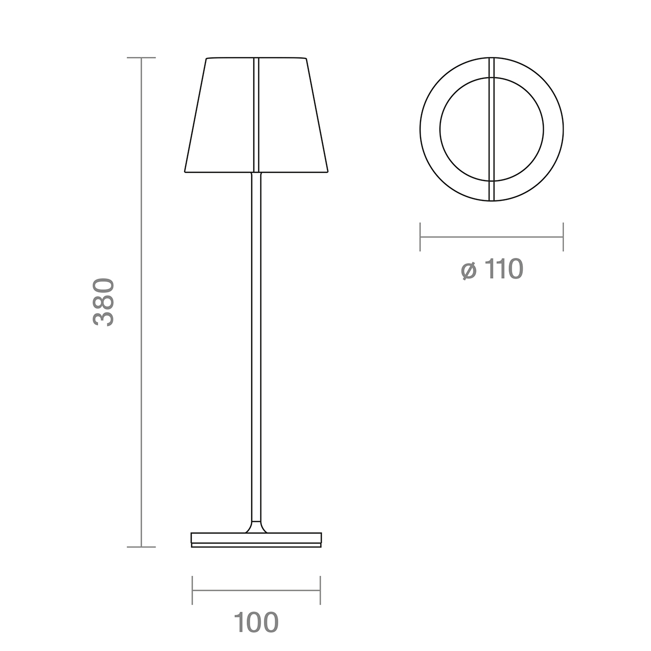 Akku-Tischleuchte Nuindie tango nachtschwarz 2,2W FlexMood 2200K/2700K IP54 168/197lm Ra85 dim