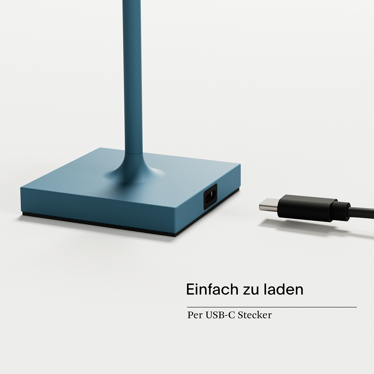 Vorschau: Akku-Tischleuchte Nuindie pocket 210mm delfinblau 1,4W Flex-Mood 2200K/2700K IP54 Ra85 USB-C dim