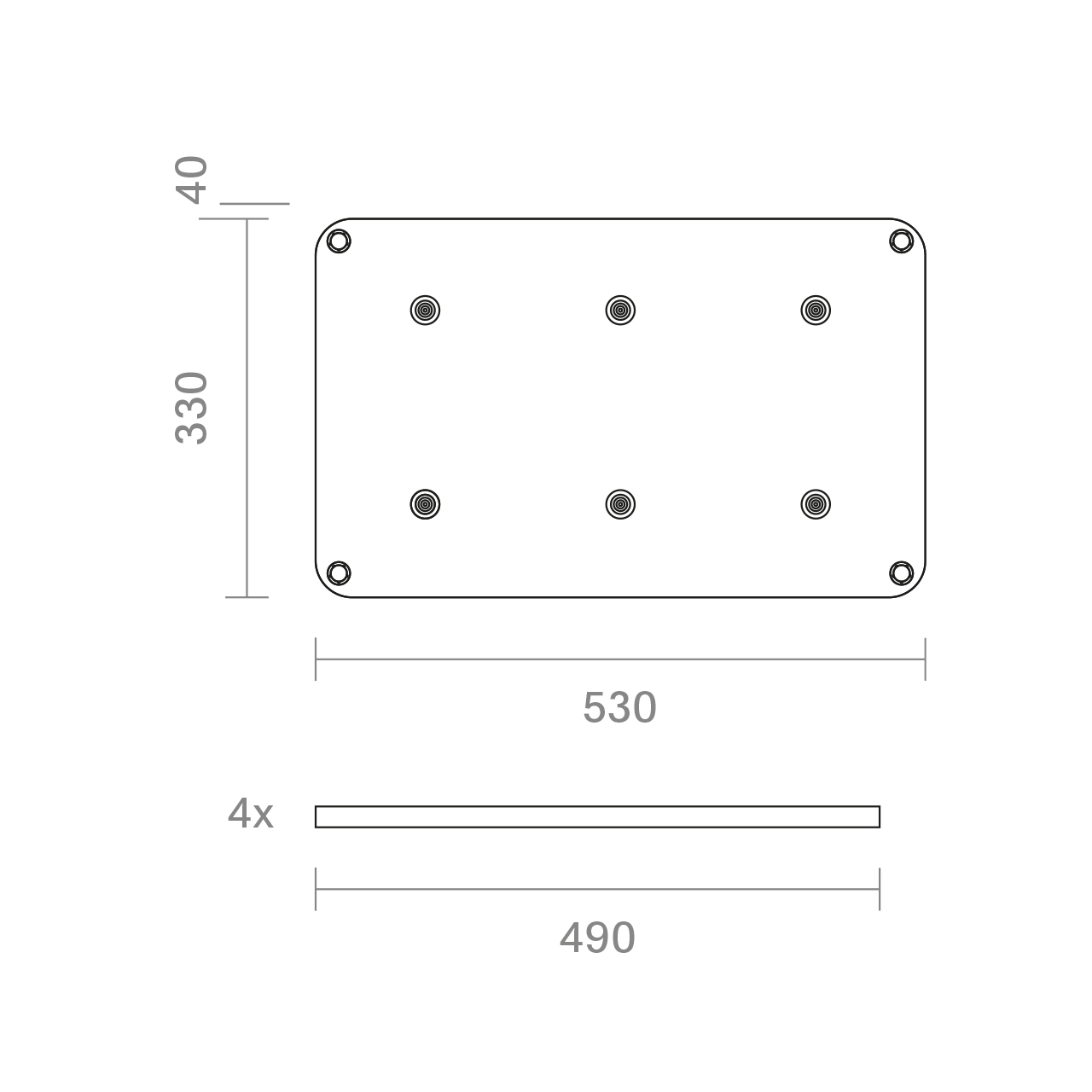 Akkuleuchten easy-connect puk 6-Fach Charger 530x330x42 Für: Nutalis Nuflair Nudrop mini