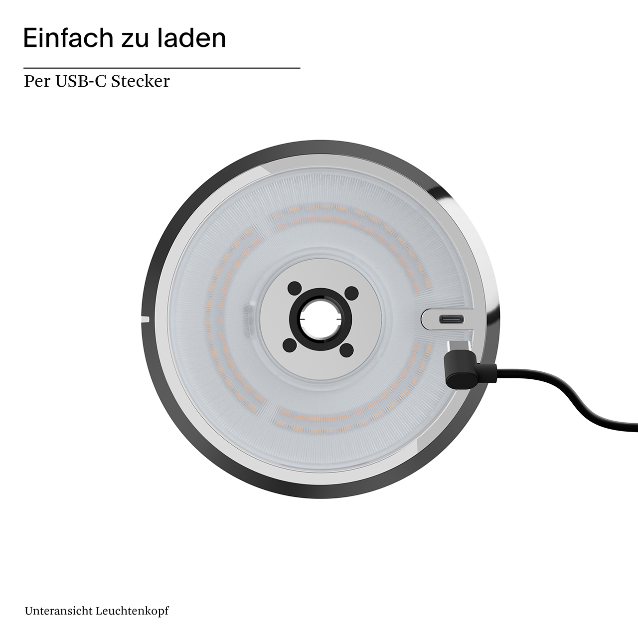 Akku-Tischleuchte Mahina USB-C 355mm Chrome 2,2W FlexMood 2200K/2700K IP20 168/181lm Ra85 dim