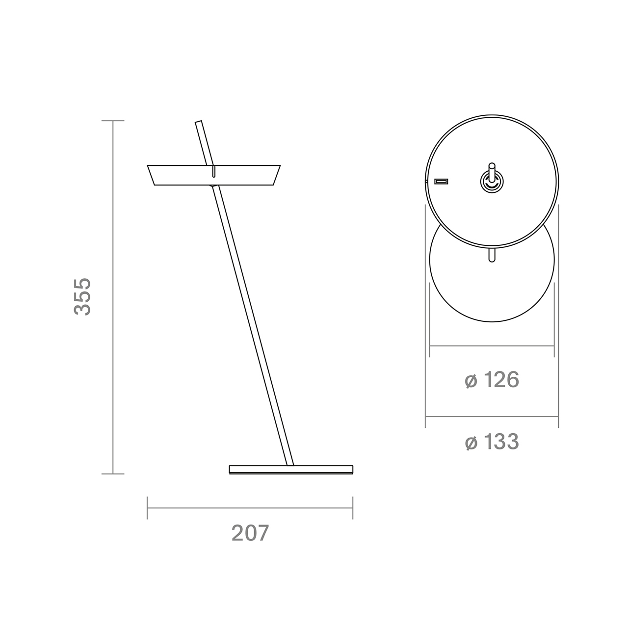 Akku-Tischleuchte Mahina USB-C 355mm Chrome 2,2W FlexMood 2200K/2700K IP20 168/181lm Ra85 dim