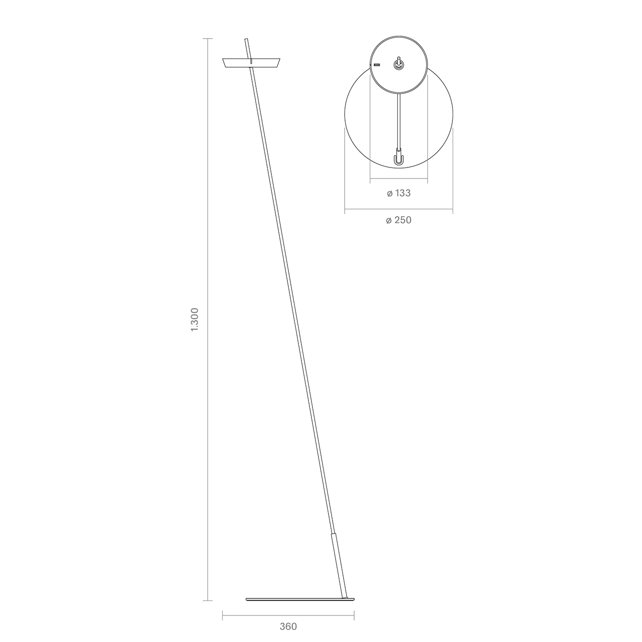 Akku-Stehleuchte Mahina USB-C 1300mm weiß 2,2W FlexMood 2200K/2700K IP20 168/181lm Ra85 dim