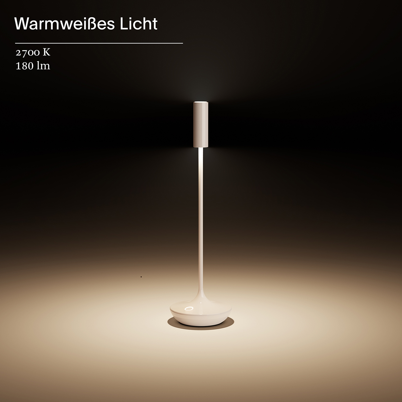 Vorschau: Akku-Tischleuchte Nucandle 310mm keramikschwarz 1,6W 2700K IP54 180lm Ra85