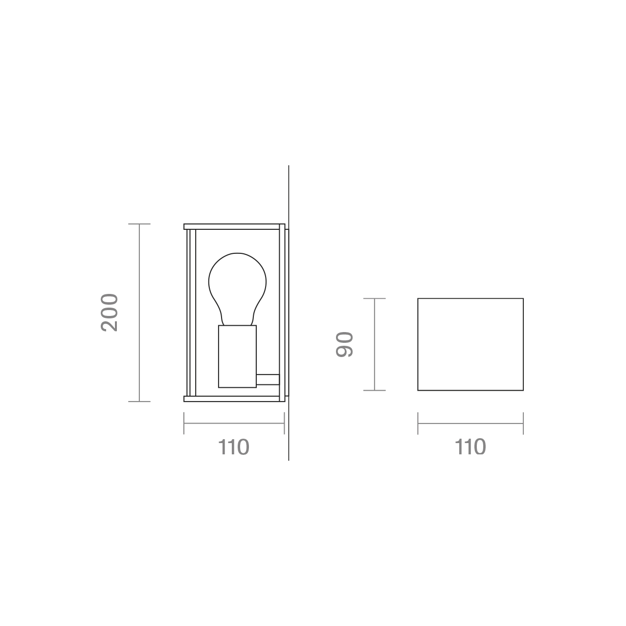 Wandleuchte Nulatern Mini anthrazit IP54 E27