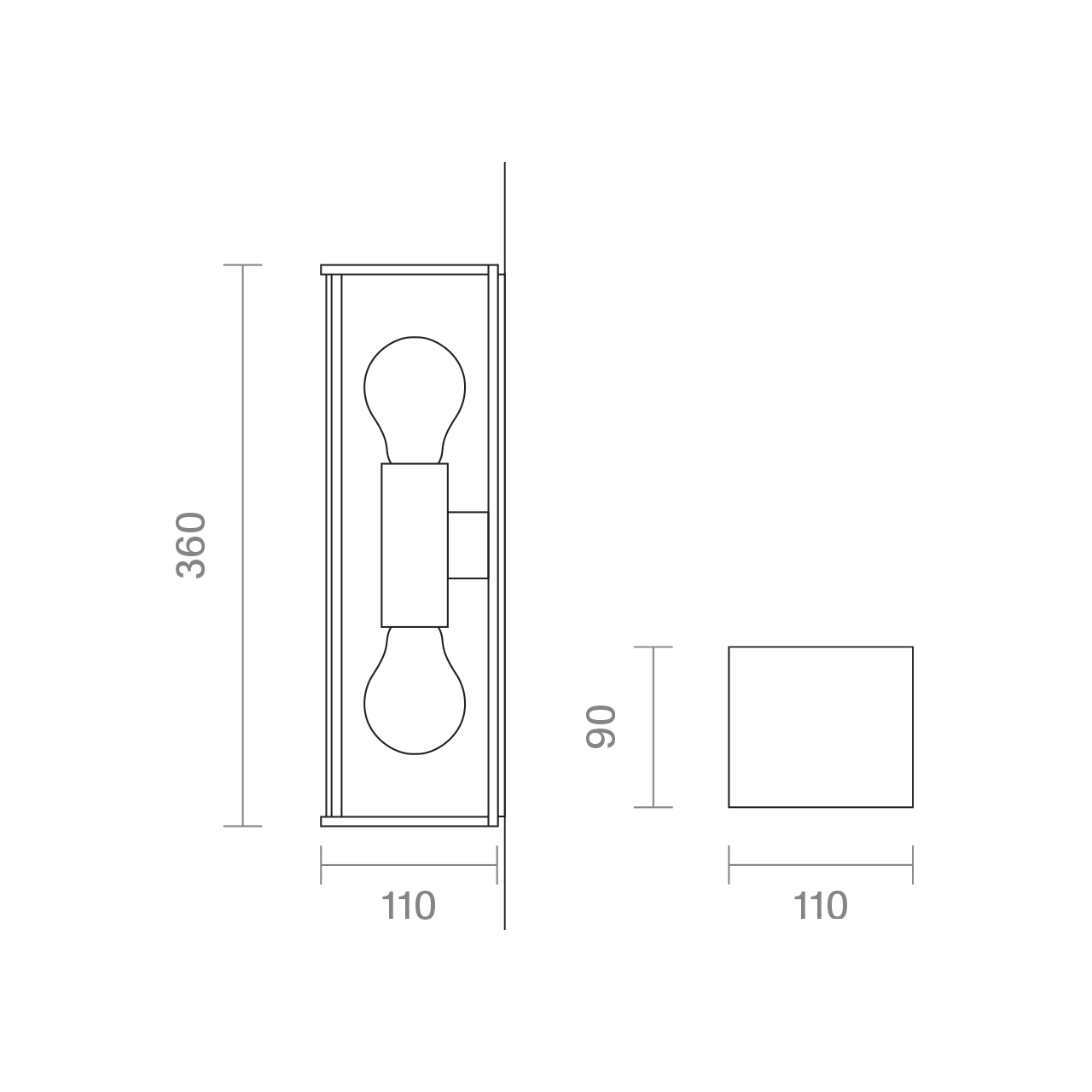 Wandleuchte Nulatern Mini double anthrazit 2xIP54 E27