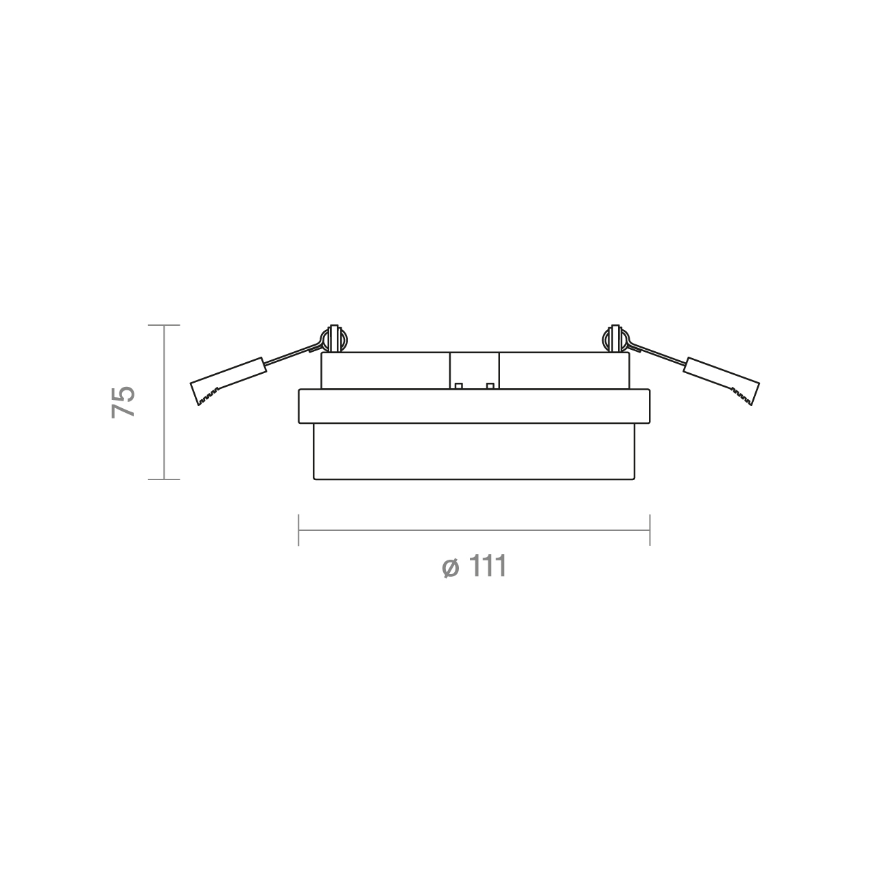 Nivo Einbauleuchte schwenkbar 111mm 36° schwarz 14W 3000-1800K DTW IP30 950lm Ra90