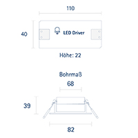 Vorschau: Einbauleuchte ARGENT FLAT 82mm weiß