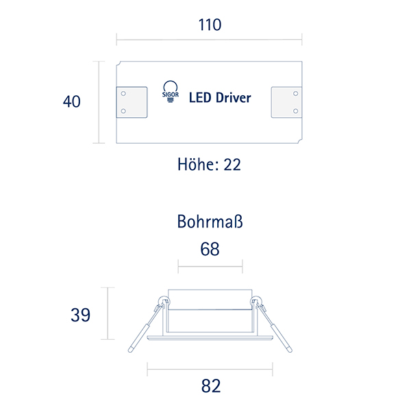 Einbauleuchte ARGENT FLAT 82mm alu gebürstet