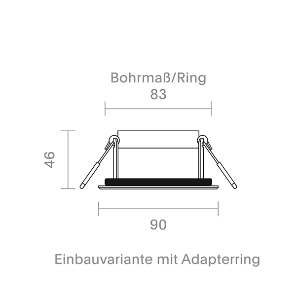 Einbauleuchte Argent IP54 BM68/83mm weiß IP54 9W 3000-2000K 36° 430lm Ra95 dtw 360° schwenkbar