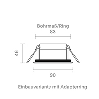 Vorschau: Einbauleuchte Argent IP54 BM68/83mm weiß IP54 9W 3000-2000K 36° 430lm Ra95 dtw 360° schwenkbar