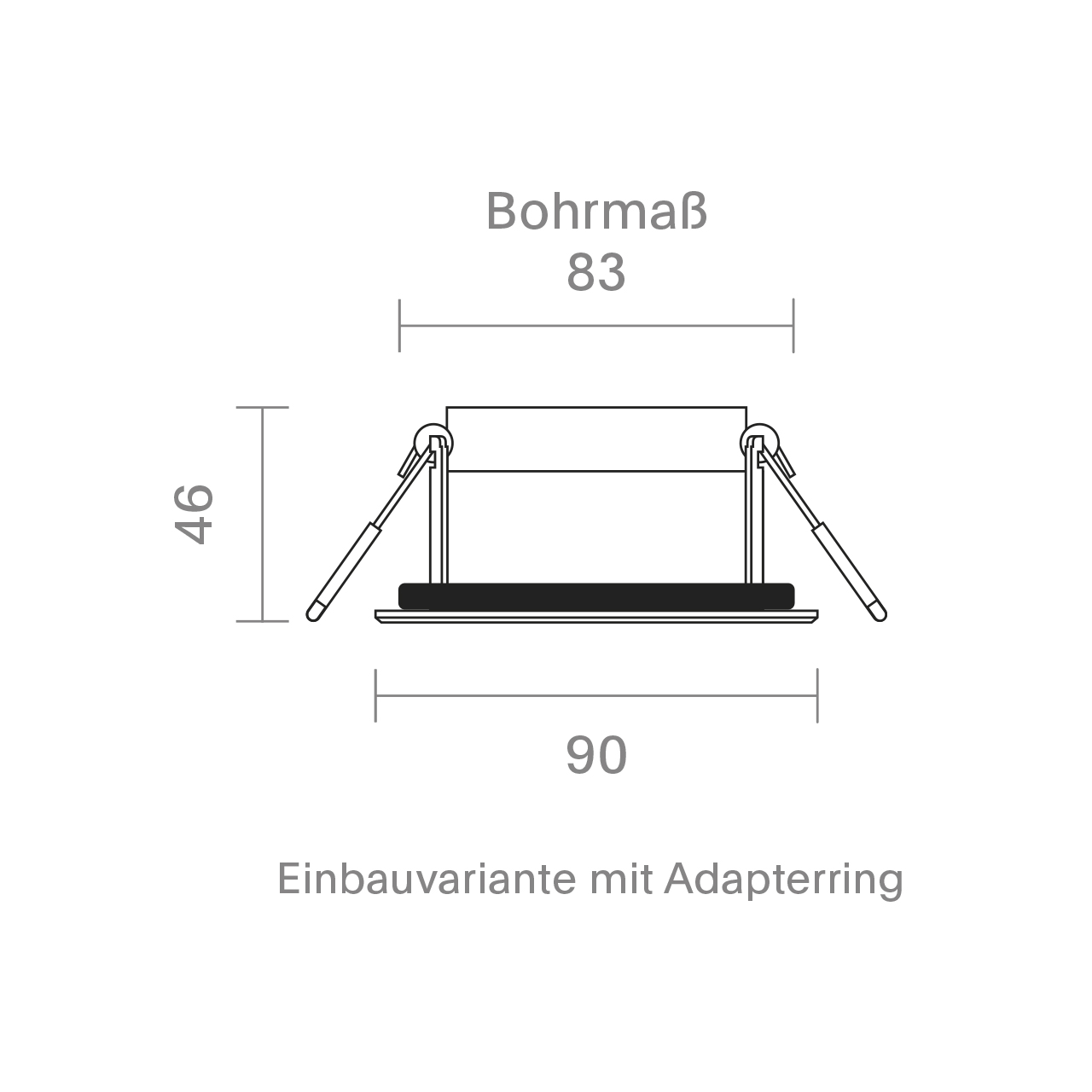 Einbauleuchte Argent IP54 BM68/83mm weiß IP54 9W 3000K 36° 580lm Ra95 Casambi 360° schwenkbar