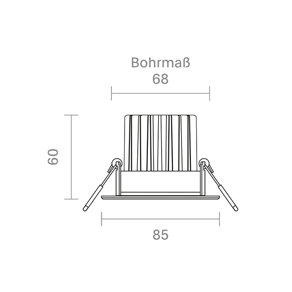 Einbauleuchte 68 Diled 10W 610lm 2700K-2100K weiß 36° dtw