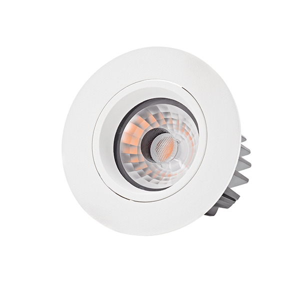 Einbauleuchte ARGENT 80mm weiß 9W 2700K IP44 36° 600lm Ra93 dim schwenkbar