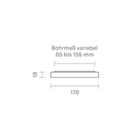 Vorschau: Aufbauleuchte FLED Downlight 225mm weiß Dim 18W 3000/4000/5000K IP20 110° 1800lm RA90