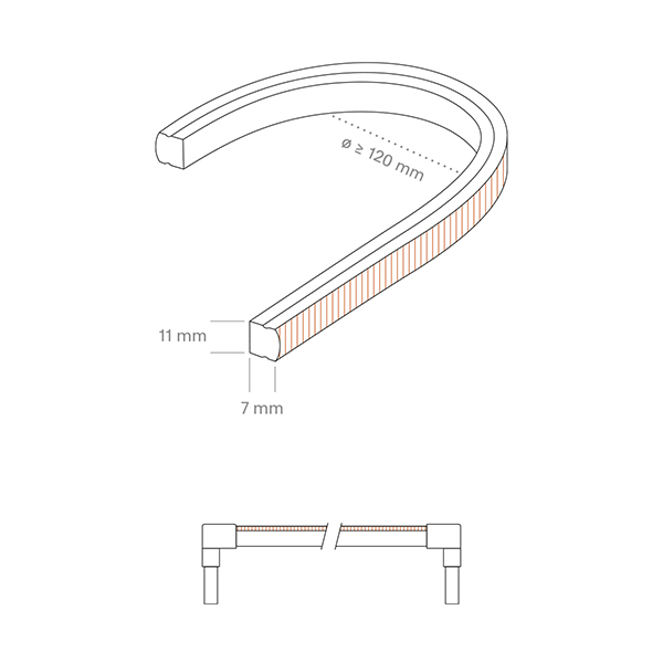 10W/m ART COB LED-Streifen 2700K 5m 320LED/m IP65 24V 650lm/m RA90