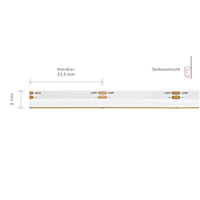 Vorschau: 10W/m COB LED-Streifen Sideview 2700K 5m 480 LED/m IP20 24V 400lm/m RA90