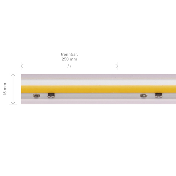 14W/m Hochvolt COB LED-Streifen 4000K 25m 144LED/m IP65 230V 960lm/m RA90