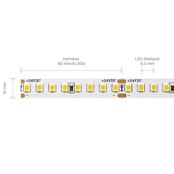 14,4W/m Nature LED-Streifen 2700K 5m 160 LED/m IP20 24V 2395lm/m RA96