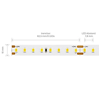 Vorschau: 7,2W/m EXPERT Vario Cut LED-Streifen 2700K 128 LED/m IP20 24V 886lm RA90 laufender Meter