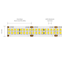 Vorschau: 40W/m PRO LED-Streifen 3000K 5m 480 LED/m IP20 24V 5498lm RA90