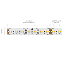 Vorschau: 8,6W/m Dim-To-Warm LED-Streifen 3000-2300K 5m 224 LED/m IP20 24V 570lm RA90