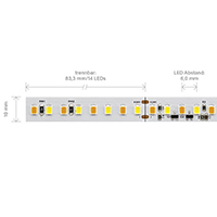 Vorschau: 10W/m Dim-To-Warm LED-Streifen 3000-1800K 5m 168LED/m IP20 24V 1104lm Ra90