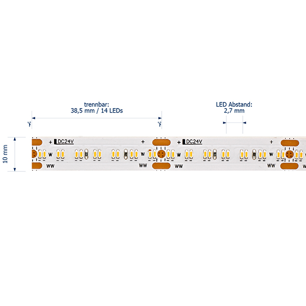 20W/m Tunable White LED-Streifen 2100-4000K 5m 364LED/m IP20 24V 1980lm RA95