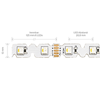 Vorschau: 14,4W/m RGB/W S-SHAPE LED-Streifen RGB/2700K 5m 48 LED/m IP20 24V 868lm RA80