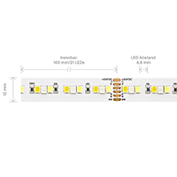 Vorschau: 20W/m RGB/TW LED-Streifen RGB/2300+6500K 5m 210 LED/m IP20 24V 1662lm RA80 WH