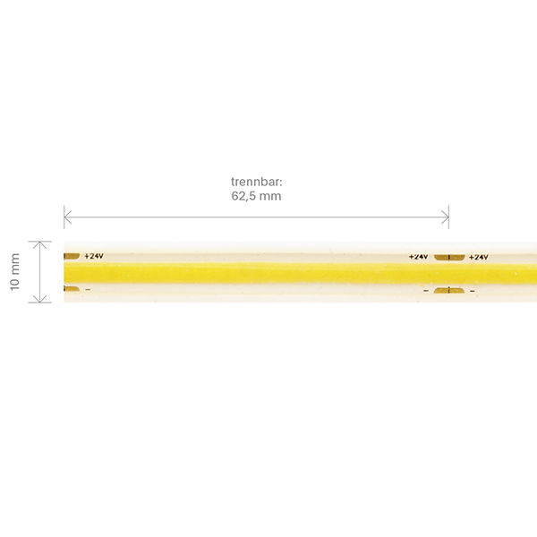 11W/m COB LED-Streifen 2700K 5m 512 LED/m IP67 24V 1080lm RA90