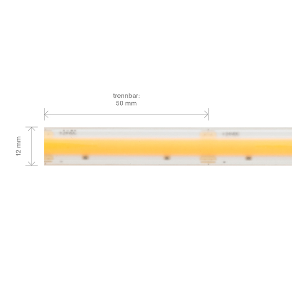 9,6W/m COB High Temperature LED-Streifen 2700K 5m 80 LED/m IP67 24V 690lm RA80