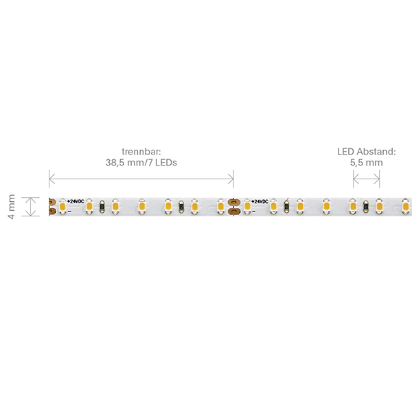 9W/m EXPERT SLIM LED-Streifen 2700K 5m 182LED/m IP20 24V 870lm Ra90
