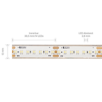 Vorschau: 20W/m TUNABLE WHITE LED-Streifen 5000-2700K 5m 364 LED/m IP67 24V 2020lm RA95