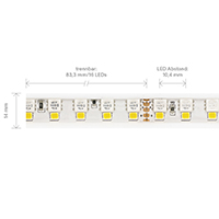 Vorschau: 15W/m RGB+W LED-Streifen RGB/2700K 5m 192 LED/m IP67 24V 1155lm RA90 WH