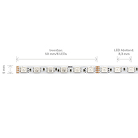 Vorschau: 12W/m LED-Streifen RGB SLIM 5m 120LED/m IP20 24V 510lm