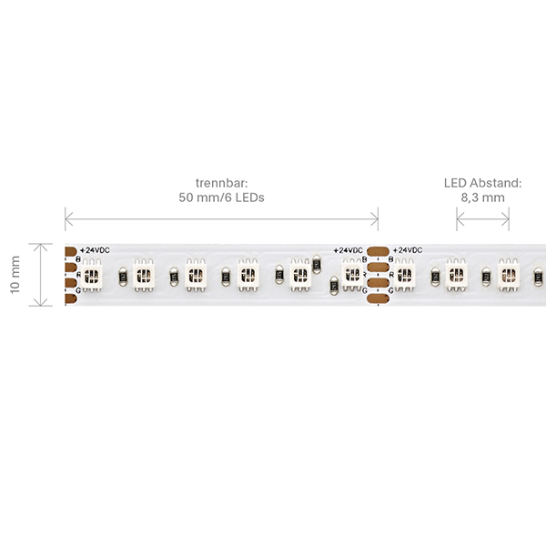 19,2W/m LED-Streifen RGB 5m 120LED/m IP20 24V 700lm