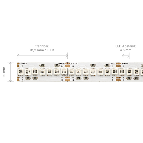 23W/m LED-Streifen RGB 5m 224LED/m IP20 24V 1025lm