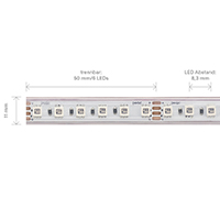 Vorschau: 14,4W/m LED-Streifen RGB 5m 120LED/m IP67 24V