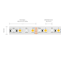 Vorschau: 19,2W/m LED-Streifen RGB/2700K 5m 96LED/m IP20 24V 864lm Ra90