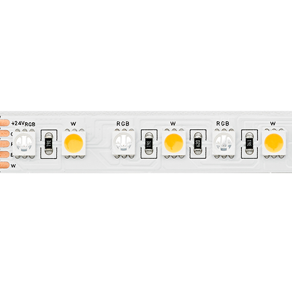 19,2W/m RGB+W LED-Streifen RGB/2700K 5m 96LED/m IP20 24V 864lm Ra90