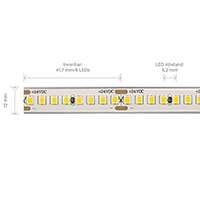 Vorschau: 18W/m PRO LED-Streifen 3000K 5m 192LED/m IP68 24V 2600lm/m RA90