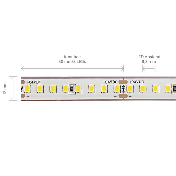 14,4W/m PRO LED-Streifen 2700K 5m 160 LED/m IP68 24V 1872lm RA90
