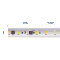 Vorschau: 14W/m Hochvolt LED-Streifen 3000K 25m 72LED/m IP65 230V 1250lm/m Ra90