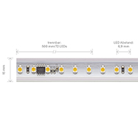 Vorschau: 8W/m Hochvolt LED-Streifen 2700K 10m 120LED/m IP65 230V 560lm/m Ra90