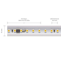 Vorschau: 8W/m Hochvolt LED-Streifen 3000K 10m 120LED/m IP65 230V 560lm/m Ra90