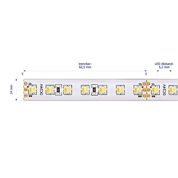 19,2W/m Farbige LED-Streifen 2700-6500K 5m Tuneable 224LED/m IP68 24V -Abverkaufsartikel-