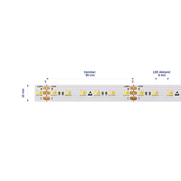 9,6W/m Farbige LED-Streifen 2700-6500K 5m Tuneable 240LED/m IP20 24V -Abverkaufsartikel-