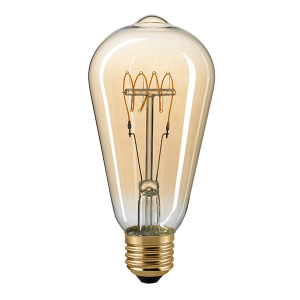 5,5W Edison Filament Slim gold E27 470lm 2500K curved