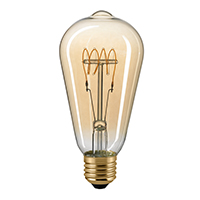 Vorschau: 5,5W Edison Filament Slim gold E27 470lm 2500K curved