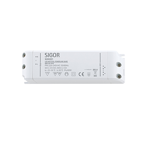 Powerline Treiber Base 60W 24VDC 180x52x30 2,5A IP20